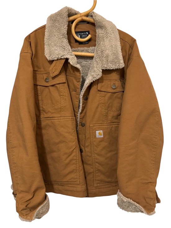 Carhartt Jackets & Blazers - Carhartt Sherpa Lined Loose Fit Jacket 2X Brown Duck Canvas Work Coat